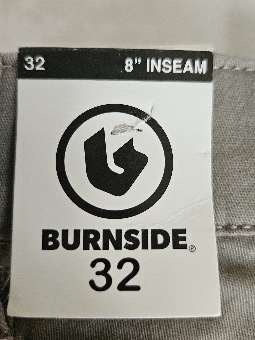 Burnside Men's Chino Shorts Size 32 NWT Khaki Tan 8" Inseam Elastic Waist - Picture 6 of 13